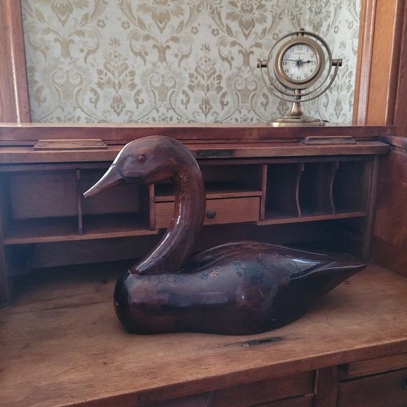 Hand Crafted Other - Rustic Cabin Wooden Duck Carved Bird Cabincore Shelf Decor Made in Canada